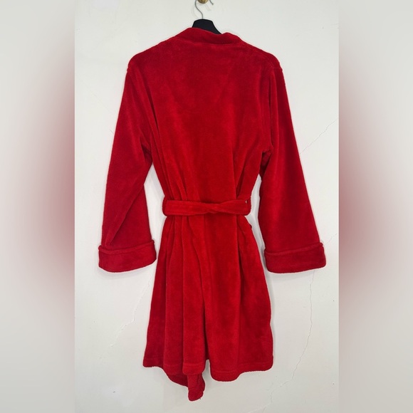 Ralph Lauren Luxury Soft Plush Cherry Red Embroidered Logo Valentine Day Robe - Picture 3 of 6